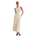 Elegant Knitted Sleeveless Dress With Single Breast Slim Fit Round Neck Women's Clothing