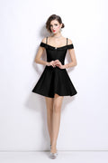 Elegant Off Shoulder Strappy Petite French Dress