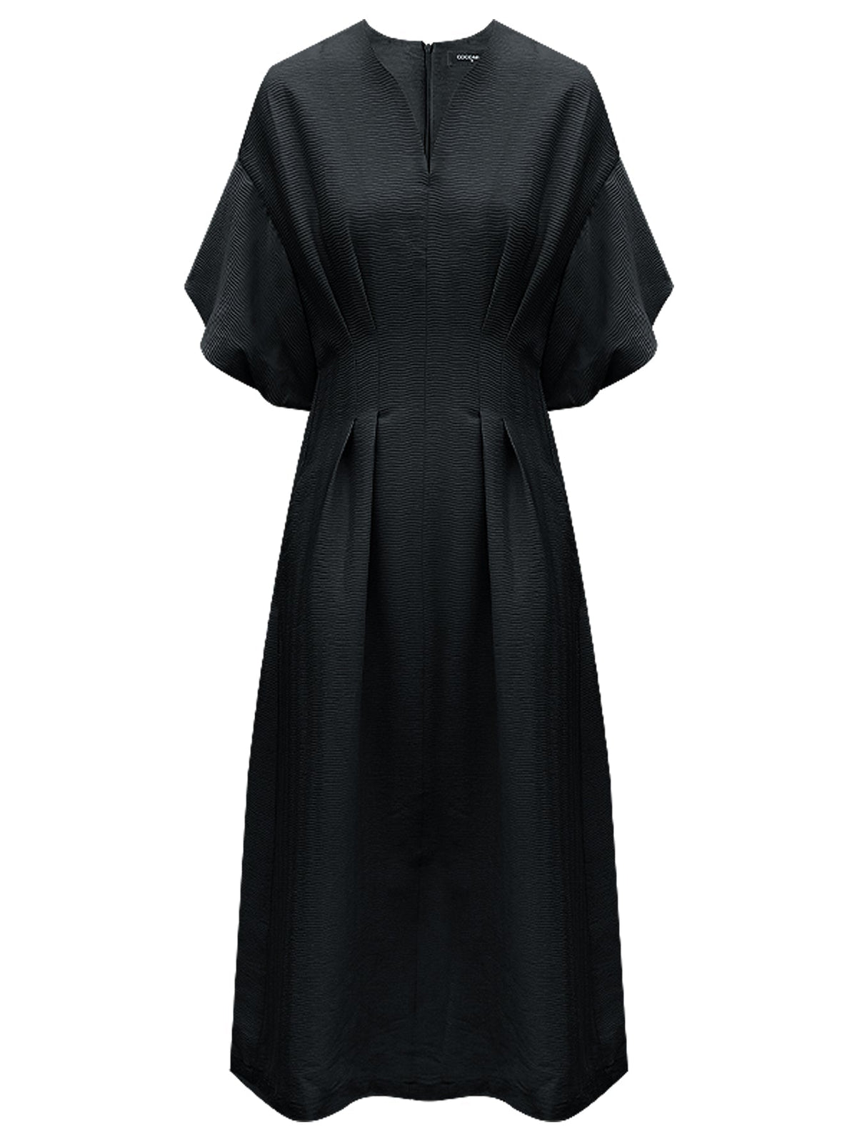 Elegant Textured Pleated French Tea Dress