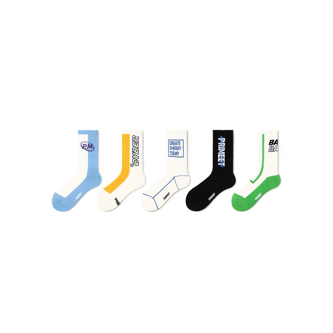 Energy Boost All-season Unisex Active 5pcs Crew Socks Set-0