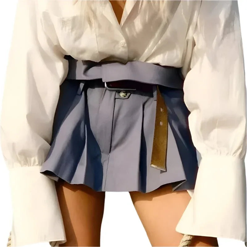 European And American College Style High Waist Pleated Skirt