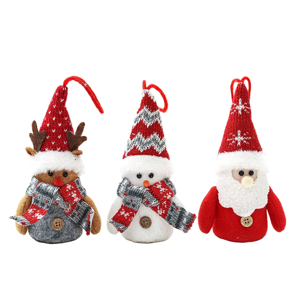 Decorative Creative Cartoon Old Snowman  Sants Reindeer Glowing Christmas Dolls