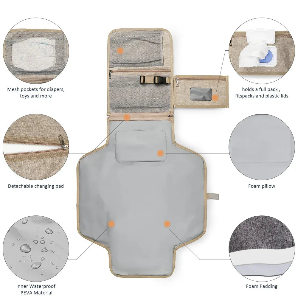 Foldable Waterproof Portable Baby Diaper Changing Pad