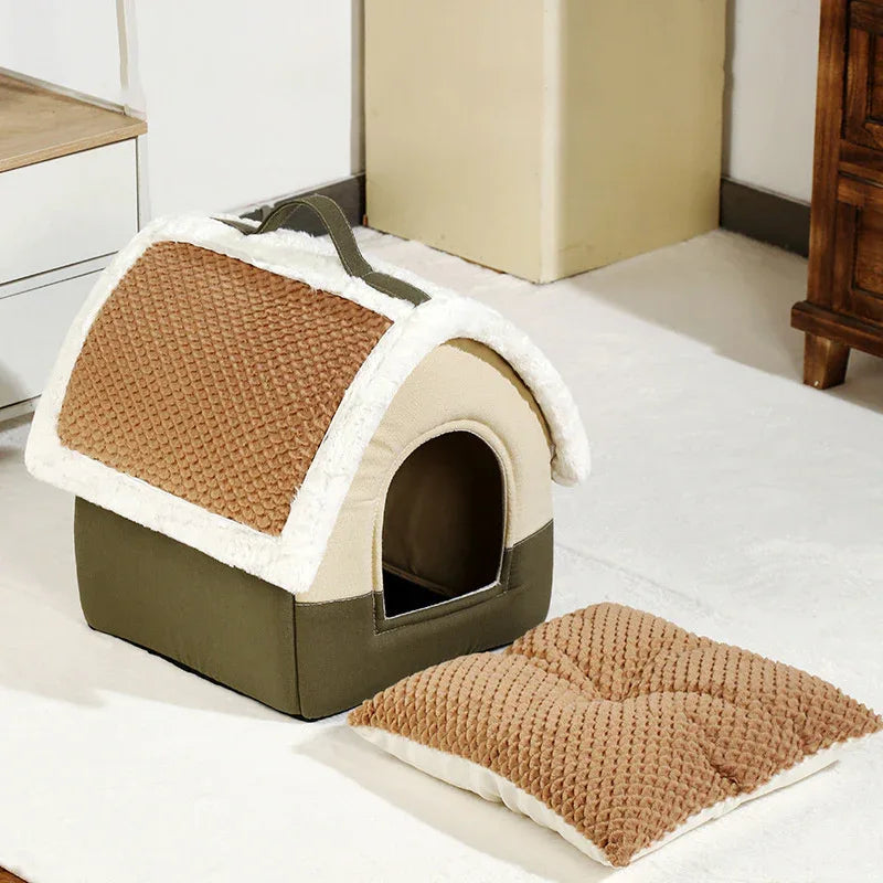Foldable Pet Cat Dog House Kennel Sofa Bed Mat For Small And Medium Dogs, Cats, And Other Pets of Similar Size