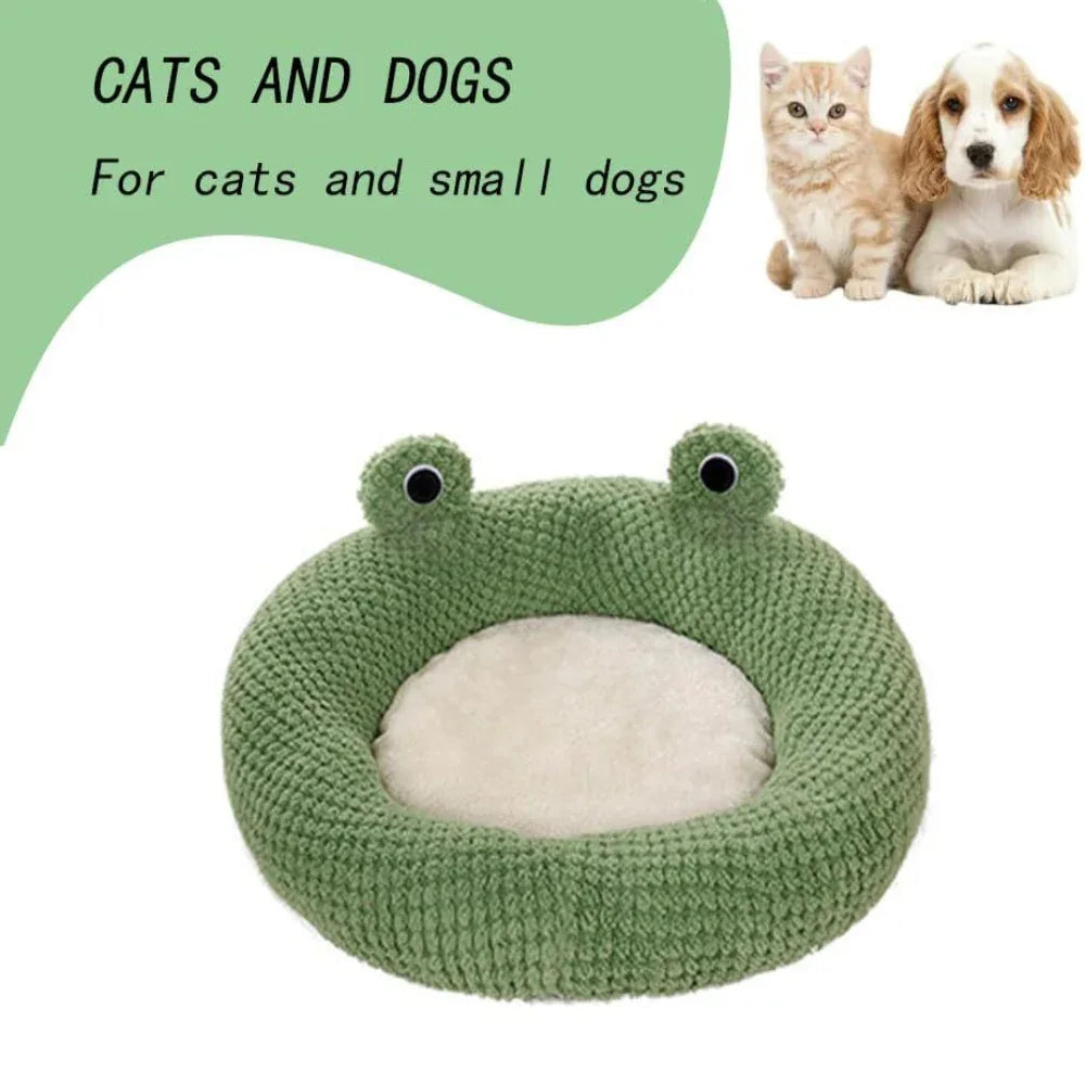 Cartoon Frog Shaped Cute Comfortable Cat Dog Pet Bed