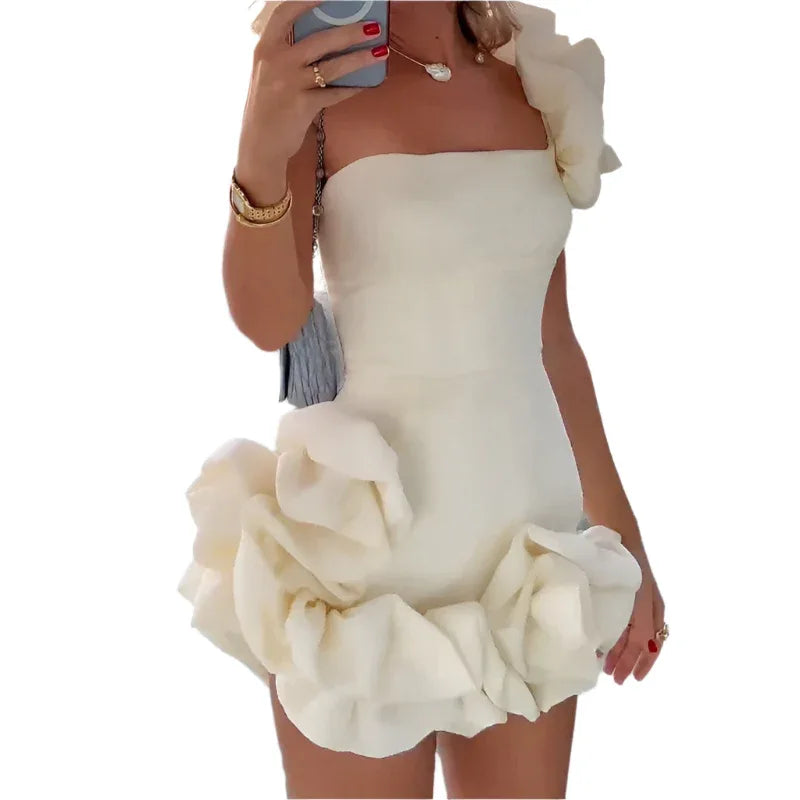 Fashionable One-Shoulder Women's Slim Fit Dress