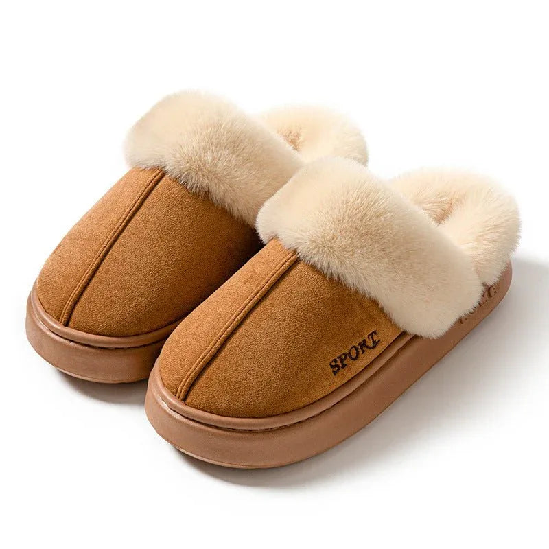 Faux Suede Warm Home Slippers For Women
