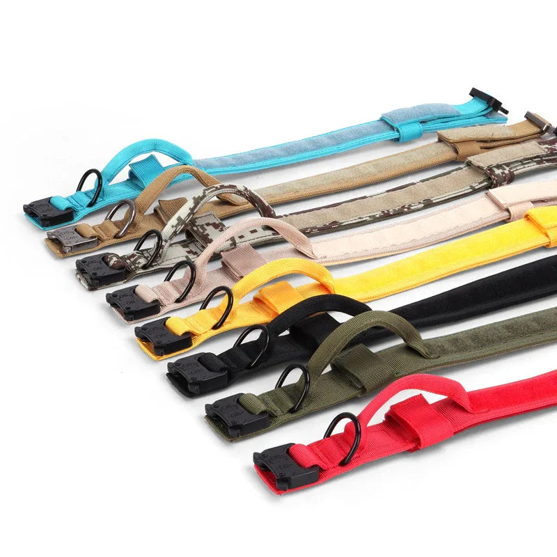 Tactical Adjustable Dog Collar Military German Shepherd Training Medium Large Pet Collar