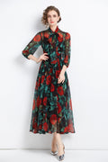 Flowy Floral Chiffon Vacation Dress