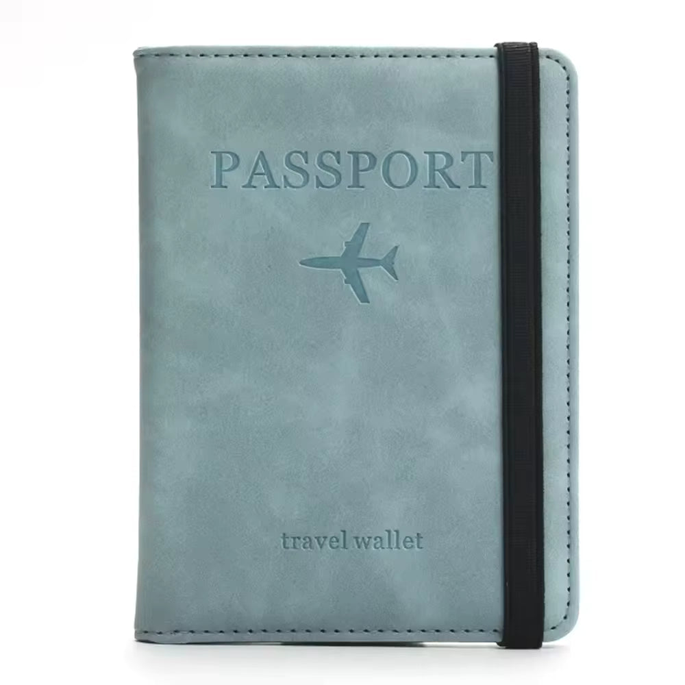 Passfodral i PU-läder, RFID-skydd, flera kortfack