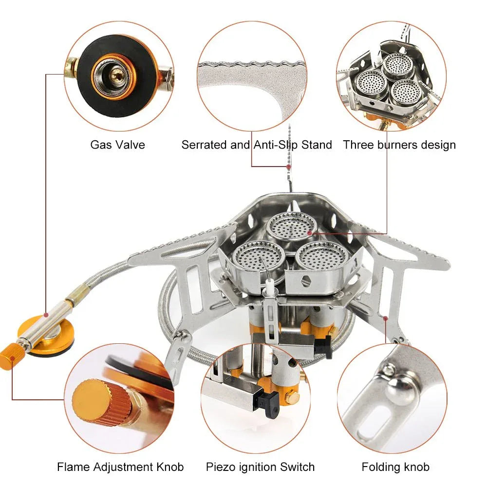 Foldable Portable Split Windproof Picnic Outdoor Camping Gas Stove