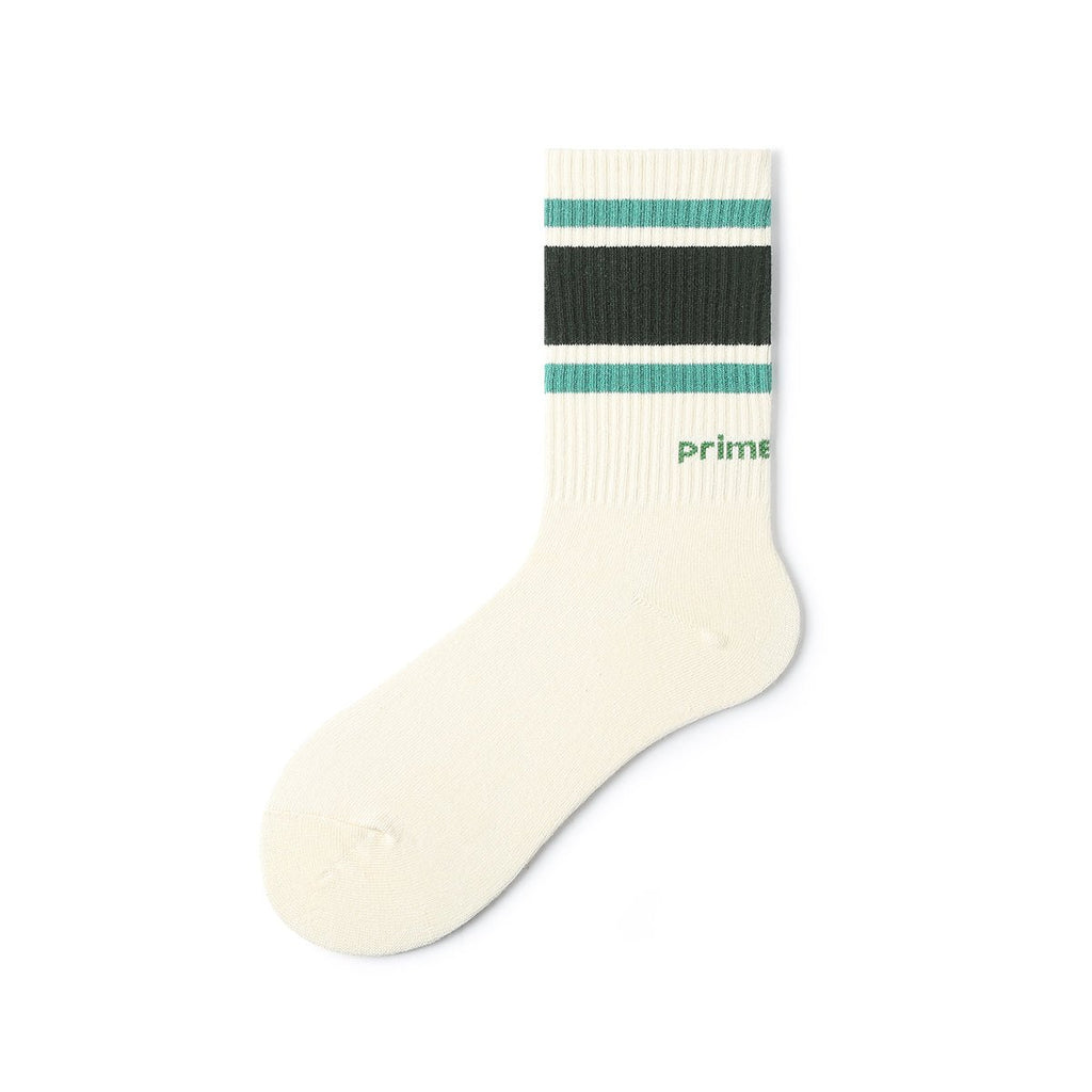 Fun Stripes All-season Women Fitness 5pcs Crew Socks Set-4