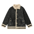 Fur Integrated Lamb Wool Loose Fit Coat Jacket