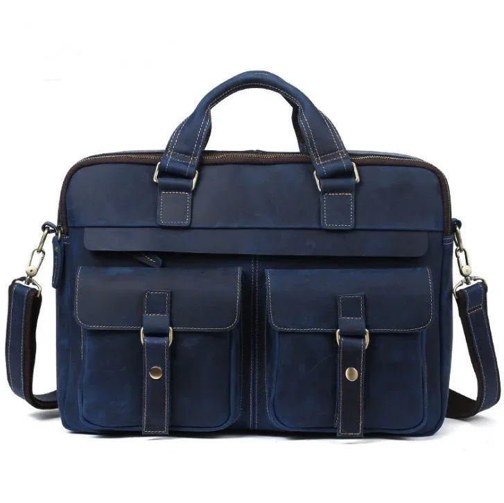 Genuine Leather Men's Shoulder Laptop Computer Bag Briefcase