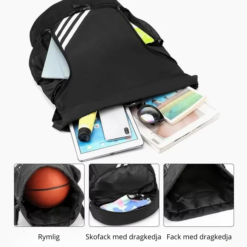 Gympapåse mit Skofack – regelmäßige Trainingseinheiten mit Flera Fack und Smart Bottenfack