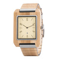 Handmade Men's Rectangular Wooden Quartz Watch