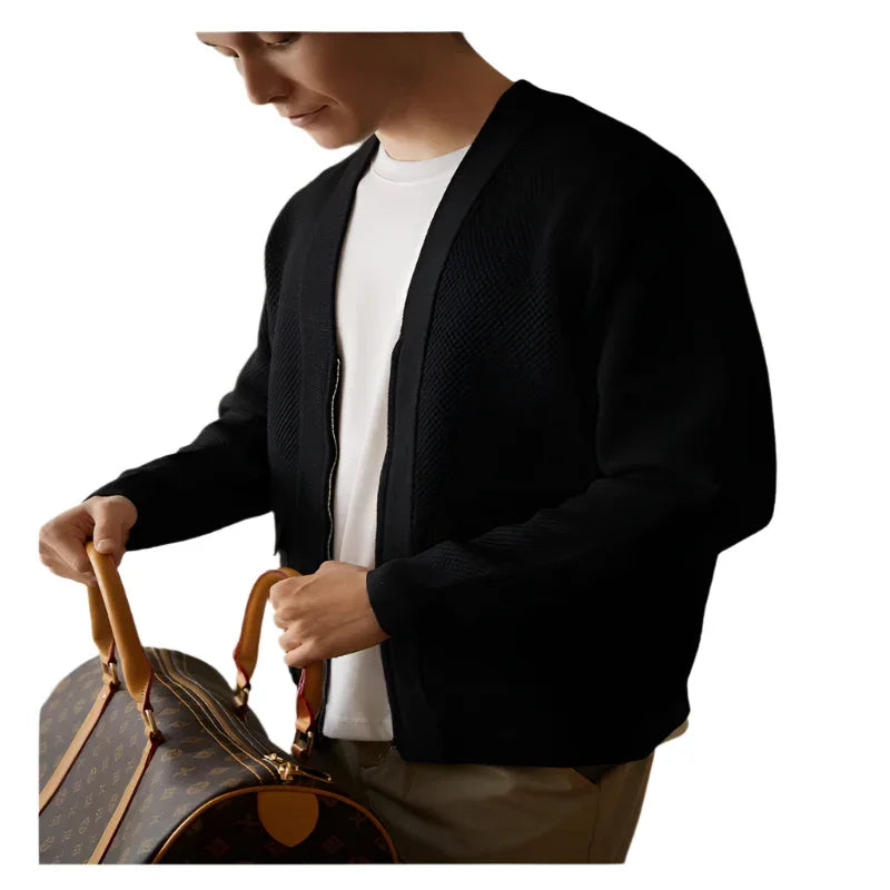 High-Grade V-Neck Knitted Sweater Cardigan Coat For Men