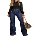High Waist Multiple Buttons Slim Fit Denim Women's Pants Jeans
