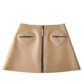 High Waist Thin Leather Skirt For Women