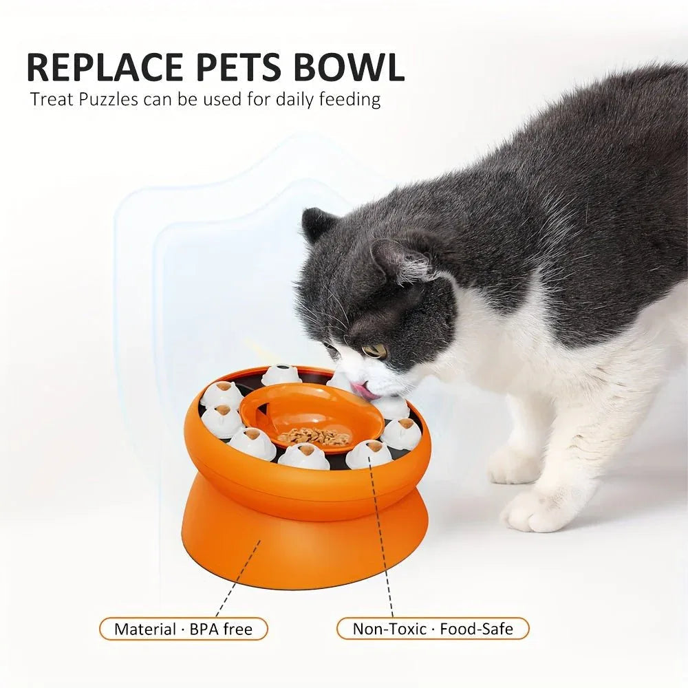 Interactive Puzzle For Cats Slow Food Dispensing Toy For Pets