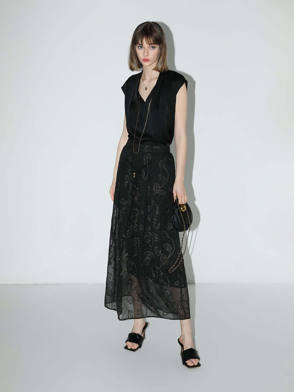 Intricately Embellished Glitter Embroidered Skirt
