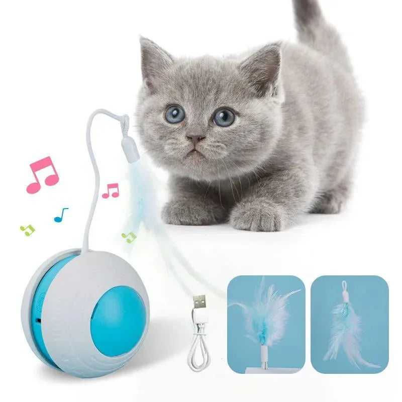 Irregular Electric Moving Feather Teasing Pet Cat Toy