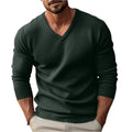 Knitted V-Neck Slim Fit Long Sleeve Sweater For Men
