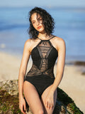 Lace Up One Tie Back One Piece Swimsuit-0