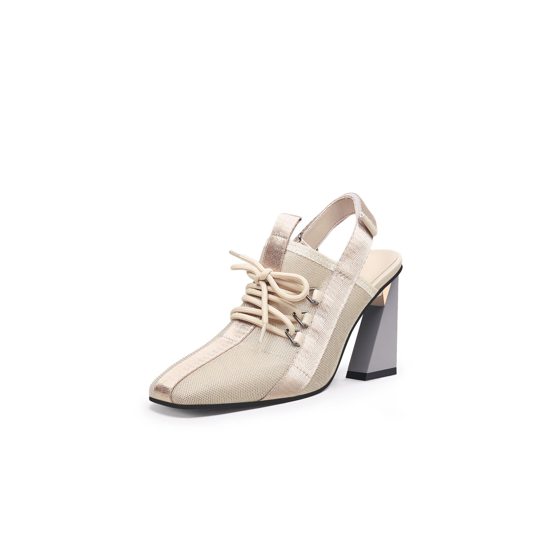 Lace Up Slingback High Heel Mules-1