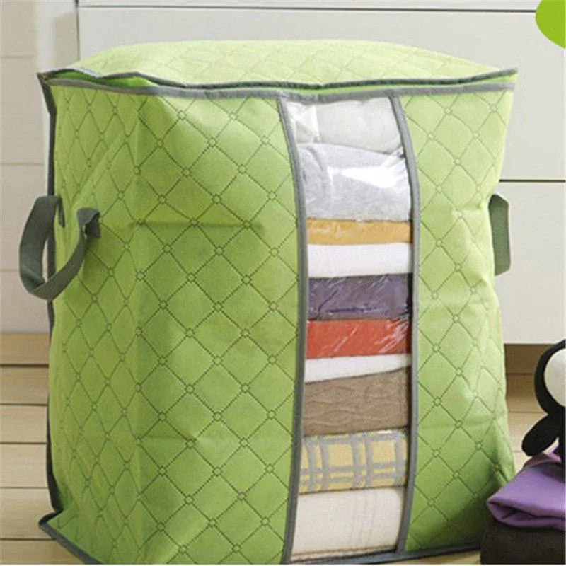 Large Capacity Transparent Clothing Storage Bags With Handles