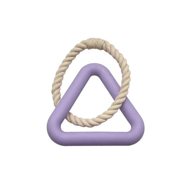 Large Triangular Pull Handle & Bite-Resistant Cotton Rope Pull Ring Funny Interactive Pet Dog Chew Toys