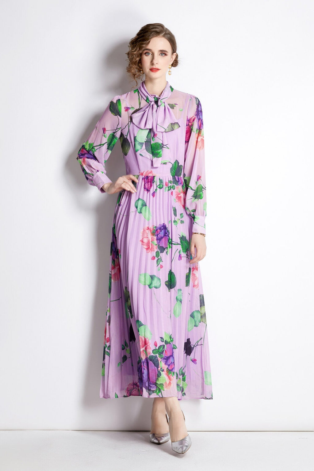 Lavender Fields Pleated Maxi Dress