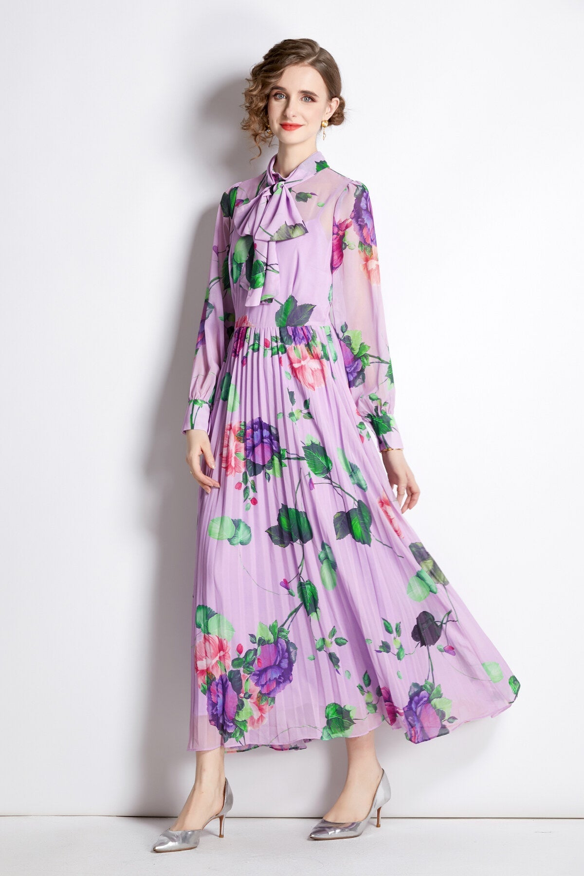 Lavender Fields Pleated Maxi Dress