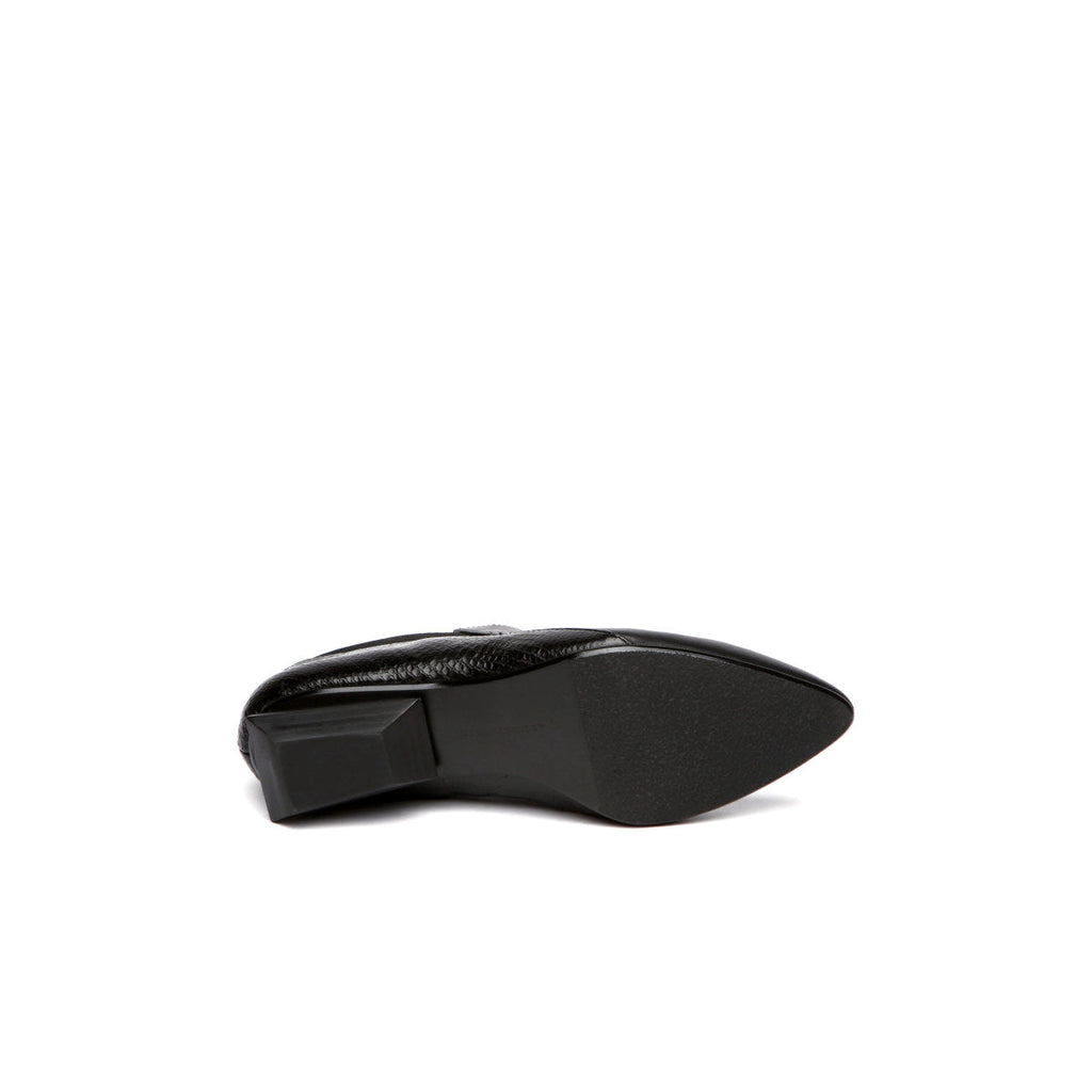 Leather Ankle Boots with Trapezoidal Heels-4