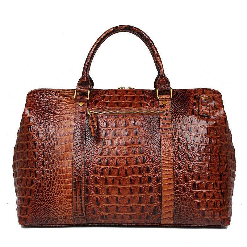 Leather Duffle Weekend Travel Bag For Men