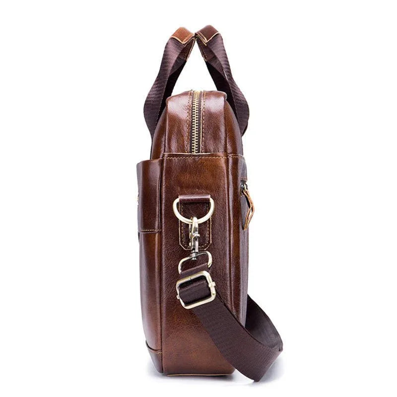 Leather Laptop Computer Briefcase Men's Messenger Shoulder Bags