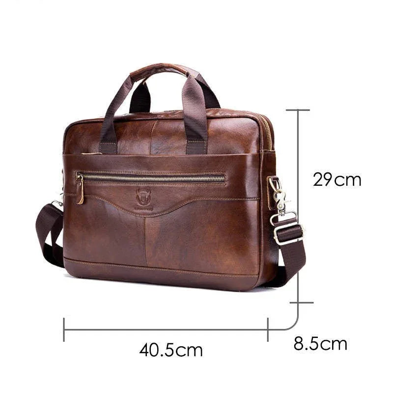 Leather Laptop Computer Briefcase Men's Messenger Shoulder Bags