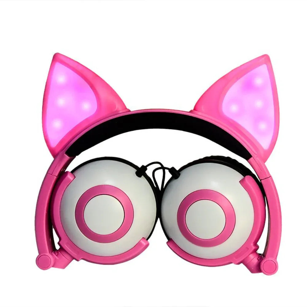 LED Flashing Cat Ear Headphones