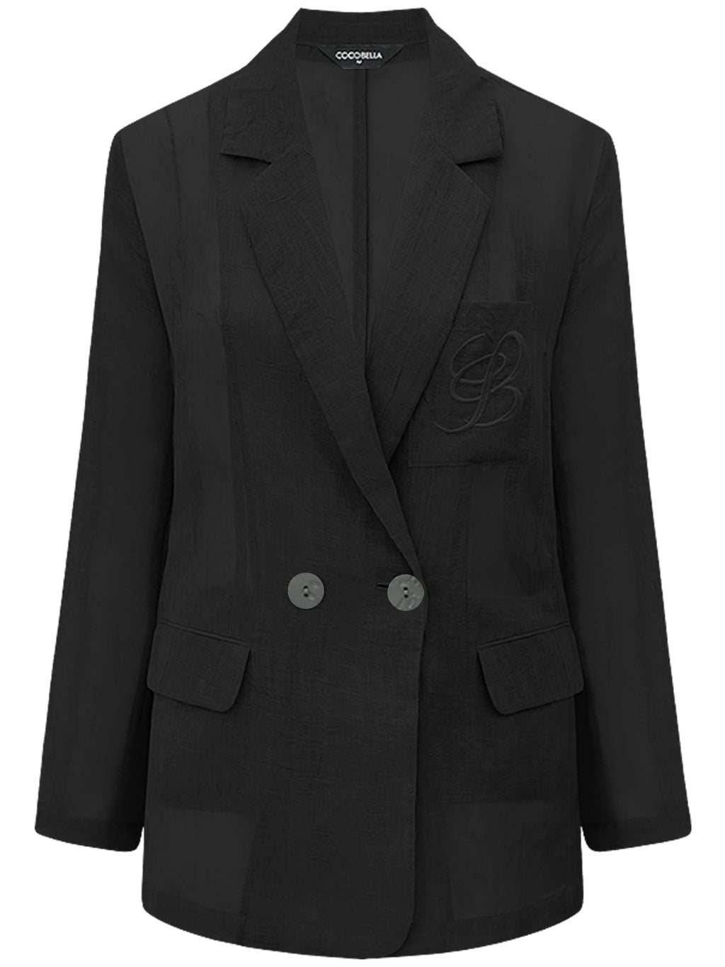 Lightweight Embroidered Sheer Blazer-3