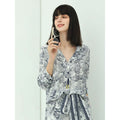 Lily Island Flimsy V-neck Floral Shirt-0