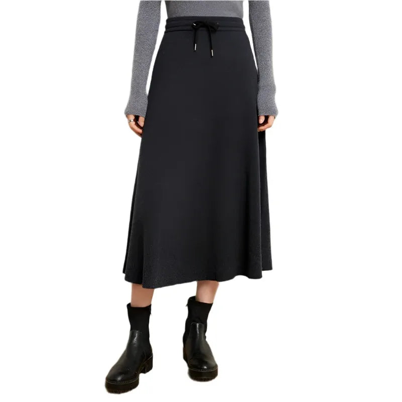 Long Fashionable Knitted Cashmere Skirt For Women