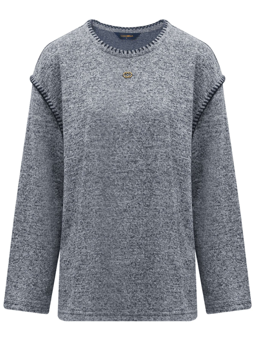 Long Sleeve Tee with Contrast Stitching-3
