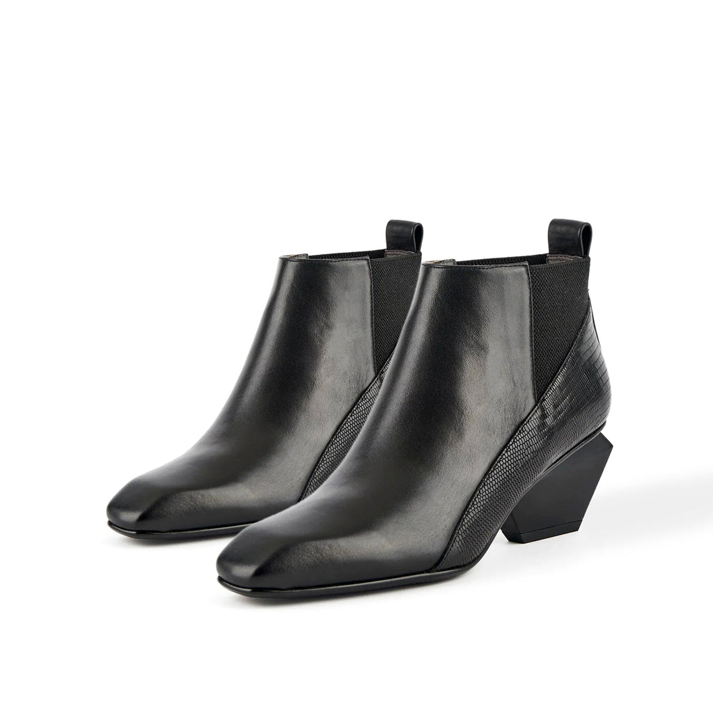 Low Ankle Textured Leather Boots-2
