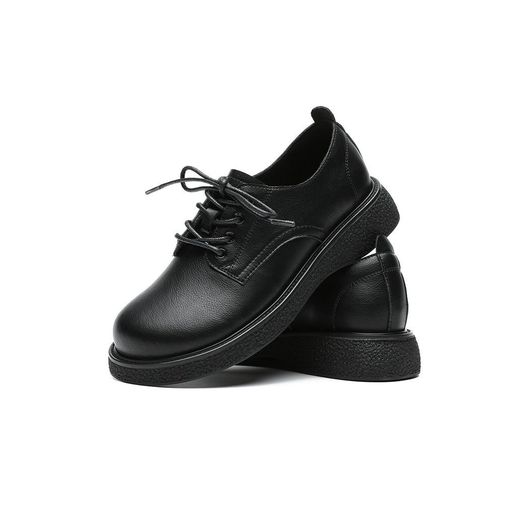 Low Cut Black Leather Shoes-2