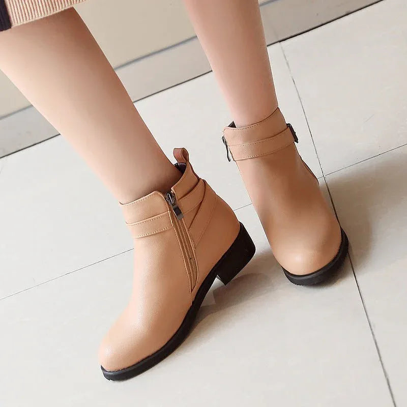 Low Round Toe Martin Boots Shoes For Women