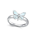 Luminous Blue Butterfly Ring