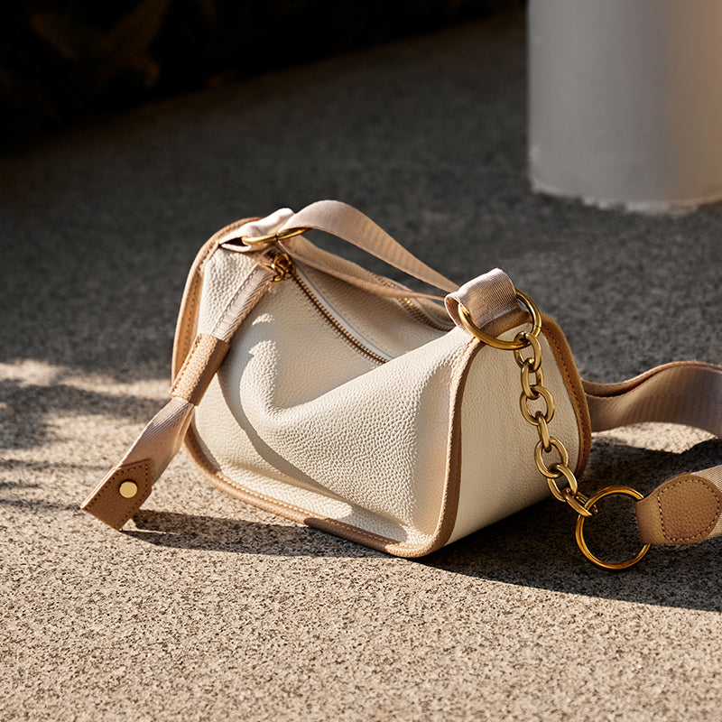 Medium White Saddle Bag-2