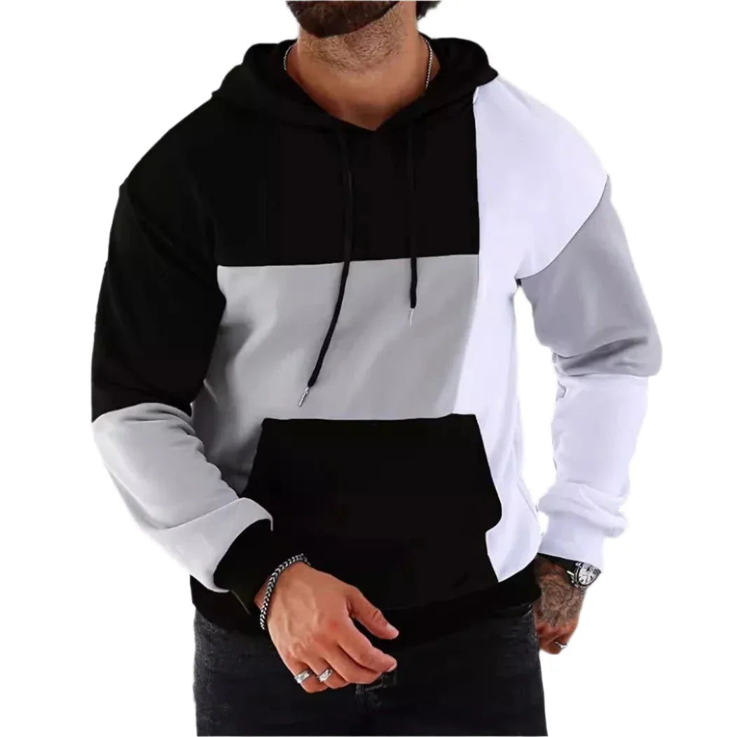 Men's 3D Hoodie Sweater With Color Matching Pattern