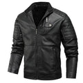Men's Artificial Leather Velvet Thickening Motorcycle Jacket