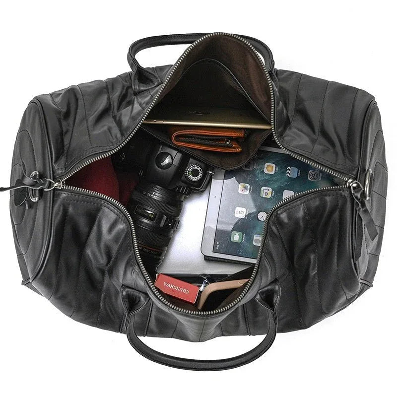 Men's Black Shoulder Traveling Bag